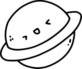 Space doodle with black and white outline