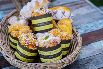 Muffins as detailed close-up shot (selective focus)