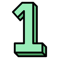one filled outline icon style