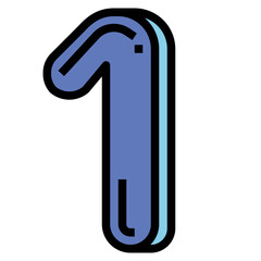 one filled outline icon style