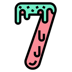 seven filled outline icon style