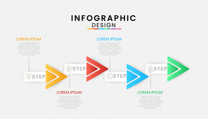 Infographic template for business isolated on white background. Arrows workflow steps concept with 4 options, steps, part, Vector presentations.