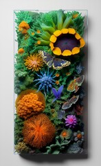 Colored floral composition