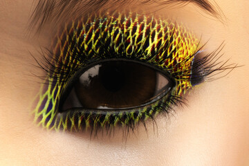 Artistic 3D illustration of a female eye - 582063642