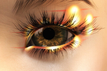 Artistic 3D illustration of a female eye - 582063657