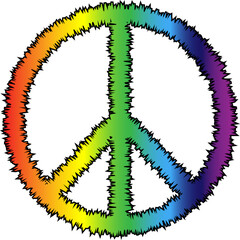 peace symbol made of colorful splashes