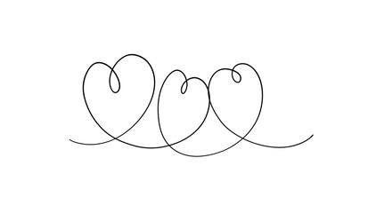 Heart line drawing drawn with black pen.