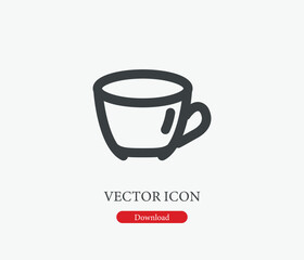 Cup vector icon. Editable stroke. Symbol in Line Art Style for Design, Presentation, Website or Mobile Apps Elements, Logo.  Cup symbol illustration. Pixel vector graphics - Vector