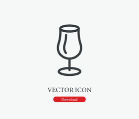 Glass vector icon. Editable stroke. Symbol in Line Art Style for Design, Presentation, Website or Mobile Apps Elements, Logo.  Glass symbol illustration. Pixel vector graphics - Vector