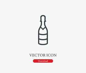 Bottle vector icon. Editable stroke. Symbol in Line Art Style for Design, Presentation, Website or Mobile Apps Elements, Logo.  Bottle symbol illustration. Pixel vector graphics - Vector
