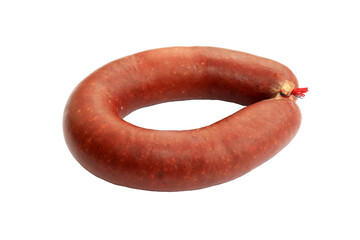 Sausage ( Turkish Sucuk ) Turkish sausage kangal sucuk. Sujuk (sucuk) isolated white background