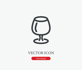 Glass vector icon. Editable stroke. Symbol in Line Art Style for Design, Presentation, Website or Mobile Apps Elements, Logo.  Crystal symbol illustration. Pixel vector graphics - Vector