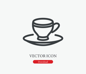 Cup vector icon. Editable stroke. Symbol in Line Art Style for Design, Presentation, Website or Mobile Apps Elements, Logo.  Cup symbol illustration. Pixel vector graphics - Vector