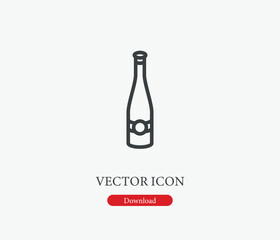 Bottle vector icon. Editable stroke. Symbol in Line Art Style for Design, Presentation, Website or Mobile Apps Elements, Logo.  Bottle symbol illustration. Pixel vector graphics - Vector