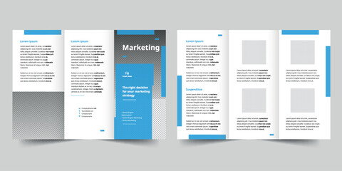 Marketing Firm trifold brochure template. A clean, modern, and high-quality design tri fold brochure vector design. Editable and customize template brochure