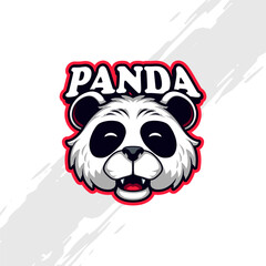 Cute Panda Head Portrait Mascot Logo