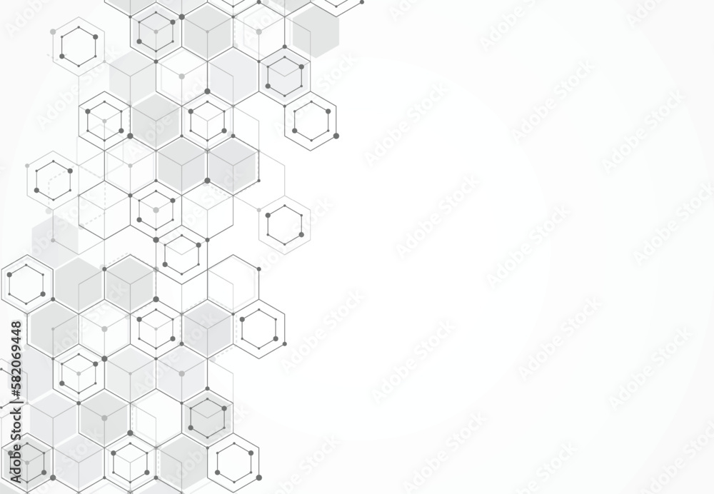 Aufkleber abstract science template. technology lines and dots connection background. wallpaper or banner with