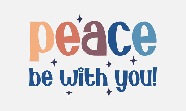 Peace be with you hand lettering calligraphic Vector Image