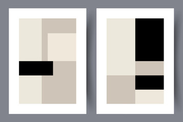 Abstract geometry rectangular figures wall art print. Printable minimal abstract poster. Wall artwork for interior design. Contemporary decorative background. 