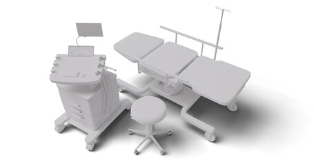 Hospital test machine white rendering