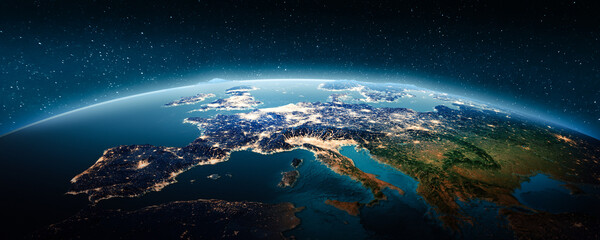 Europe day and night