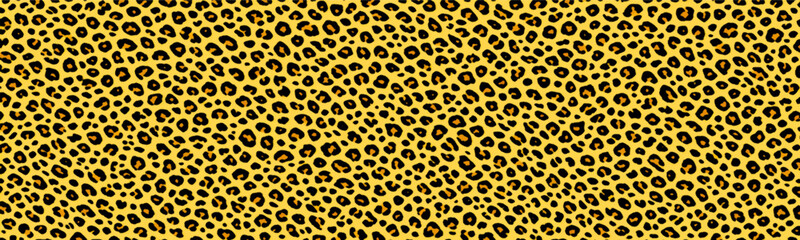 Mimetic animal print background with cheetah, leopard, tiger, and panther patterns. Wild and exotic fashion and textile design. Vector