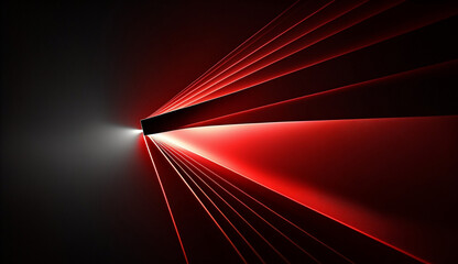 red laser beams on a dark background, minimalist style.