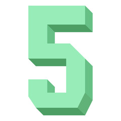 Five flat icon style