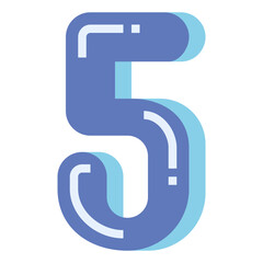 Five flat icon style