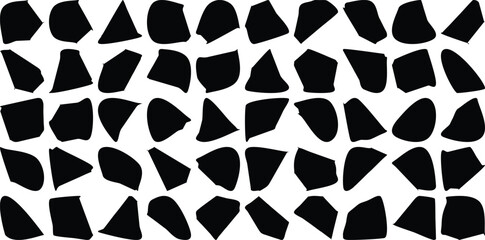 Hand Drawn Black Organic Shapes Liquid and fluid shape Black symbol 50 Set