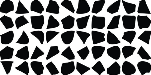 Hand Drawn Black Organic Shapes Liquid and fluid shape Black symbol 50 Set