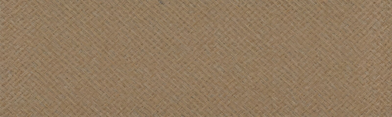 Naklejka premium Vintage rattan texture in black and white creates interweaving geometric pattern, perfect for fashion or paper design. Wide banner illustration. Vector