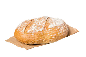 Homemade natural breads. Different kinds of fresh bread isolated on white background, perspective view with copy space