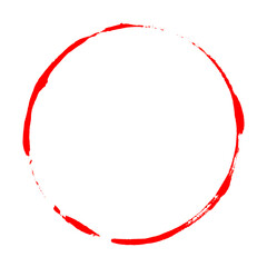 Pinselkreis mit roter Farbe als Rahmen oder Umrandung