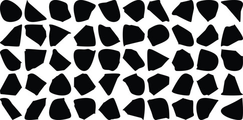 Hand Drawn Organic Shapes Liquid and fluid shape Black symbol Black color 50 Set
