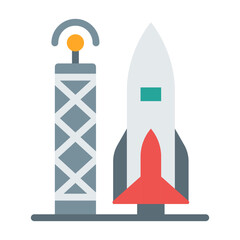 Obraz premium rocket launc flat icon
