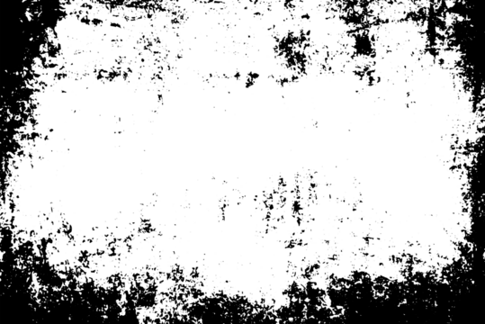 Grunge border texture background. Abstract frame overlay. PNG graphic illustration with transparent background.