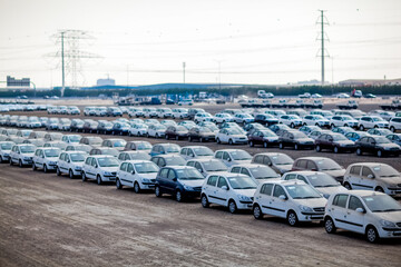 A lot of used cars on junk car market in Sharjah UAE