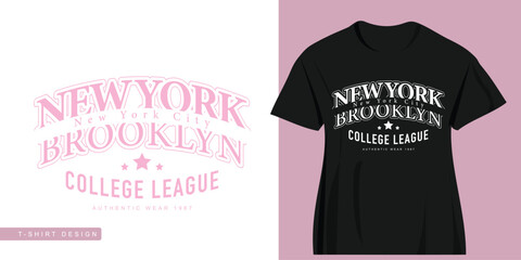 Brooklyn New York slogan text. Vintage college varsity typography. Vector illustration design for fashion graphics, t shirt prints, sweatshirts.