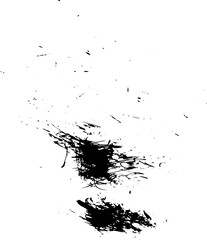 Rustic splash texture. Abstract background. Weathered surface and shape. PNG graphic illustration with transparent background.