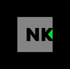 NK company name initial letters monogram.