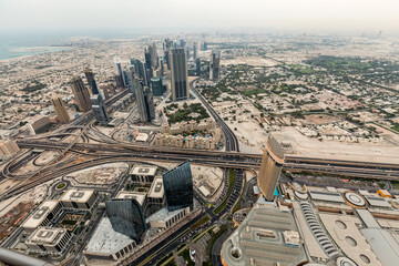 Fototapeta na wymiar Modern city architecture - panoramic view of Dubai in UAE
