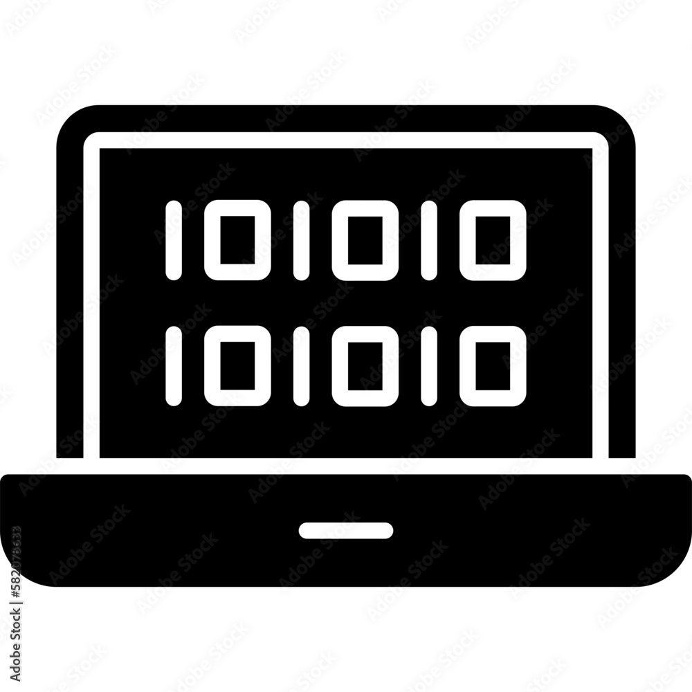 Poster binary code icon