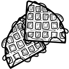 Waffle Food Illustration