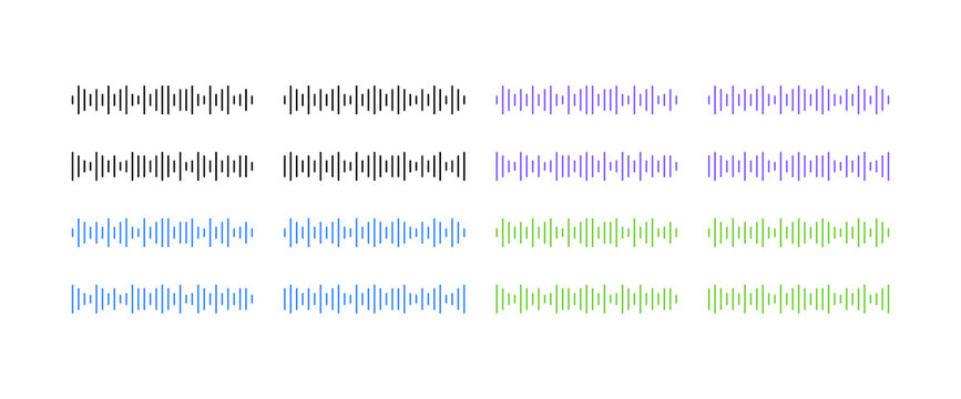 Voice messages set. Flat, color, voice message recording. Vector.
