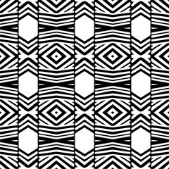 Vector monochrome pattern, Abstract texture for fabric print, card, table cloth, furniture, banner, cover, invitation, decoration, wrapping.seamless repeating pattern.Black and white color.