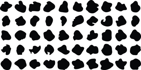 Hand Drawn Organic Shapes Liquid and fluid shape Black symbol Black color 50 Set