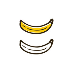 Banana Logo Design. Banana Line Icon. Banana vector Illustration
