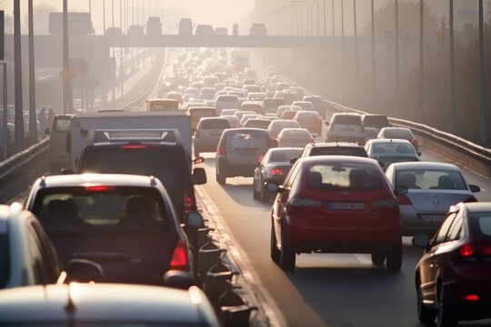 Z&auml;h flie&szlig;ender Verkehr auf der Autobahn