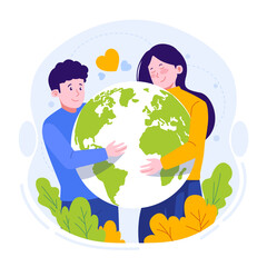 Save the planet flat illustration